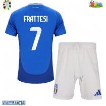 Italia Davide Frattesi #7 Hjemmedraktsett Barn EM 2024 Kortermet (+ Korte bukser)